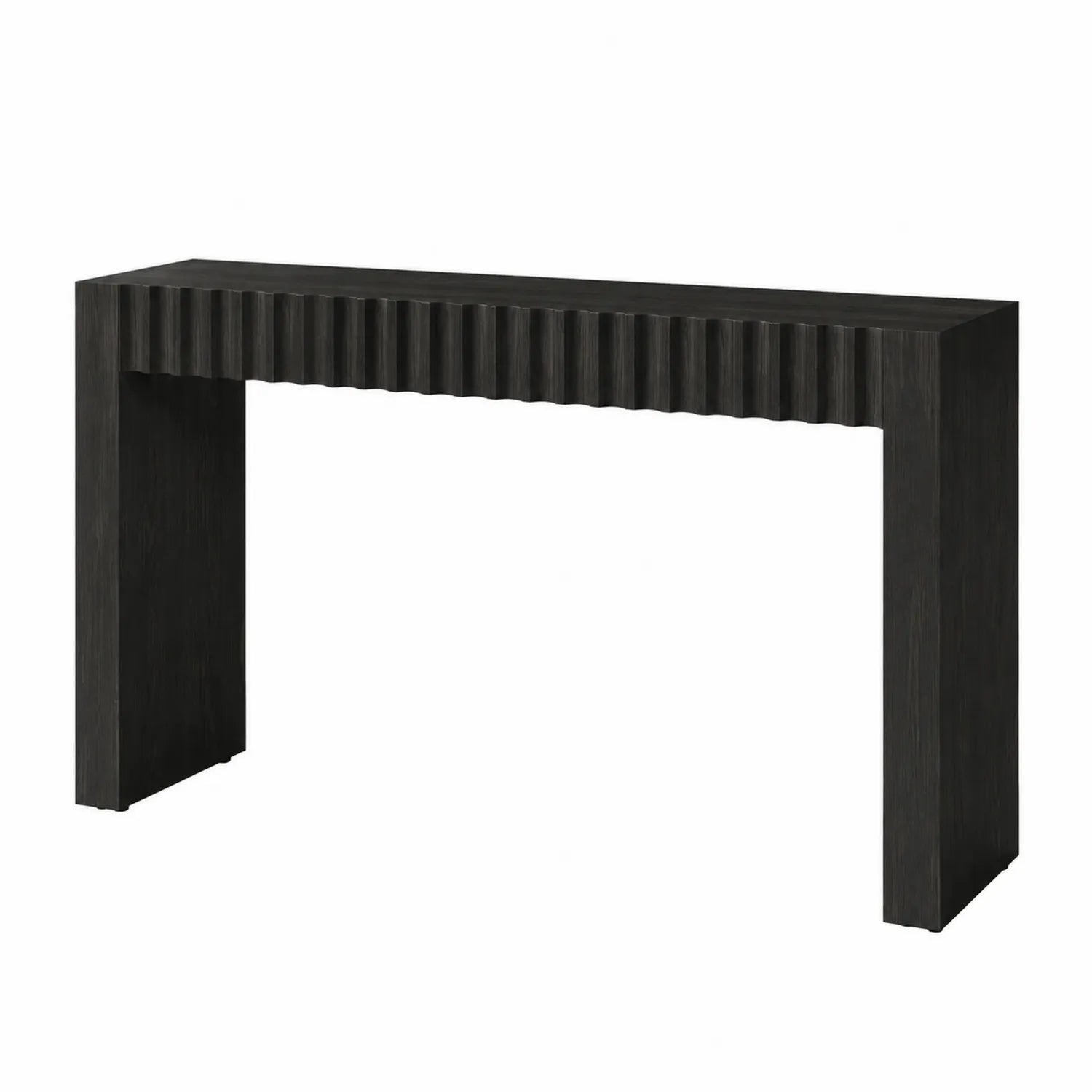 Mesa consola de madera con acabado estriado 120cm
