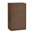 Archivador de madera con 4 cajones marrón 80x45x120 cm
