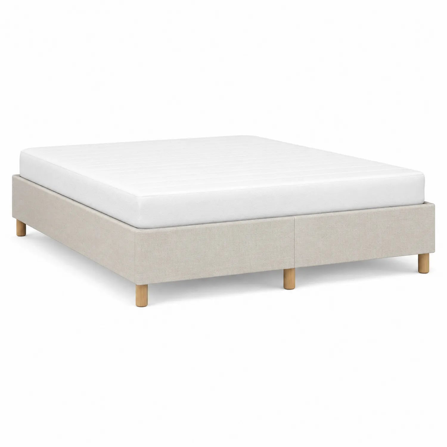 Cama Tapizada Beige 200x160 cm con Colchón