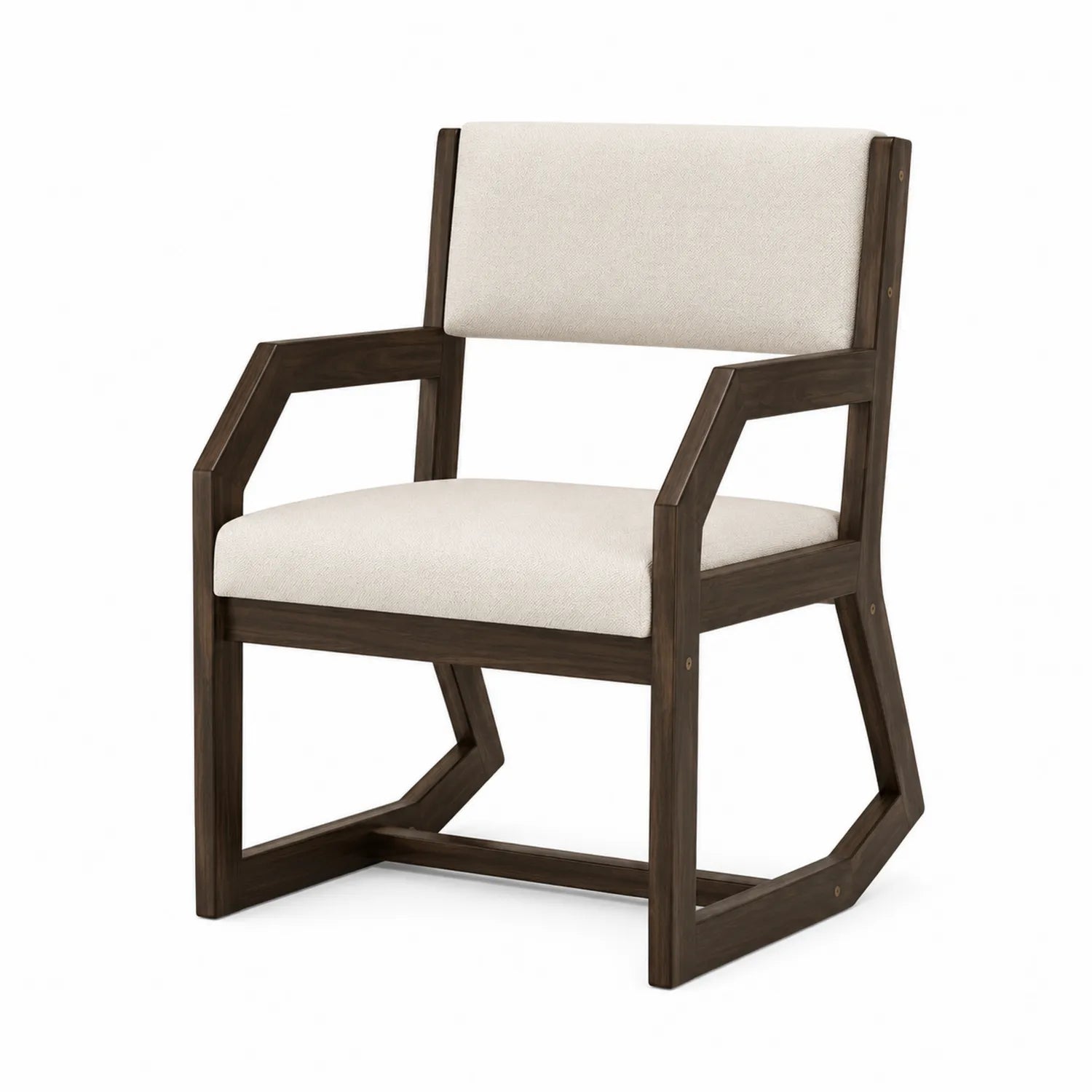 Silla de Madera con Asiento Acolchado Beige