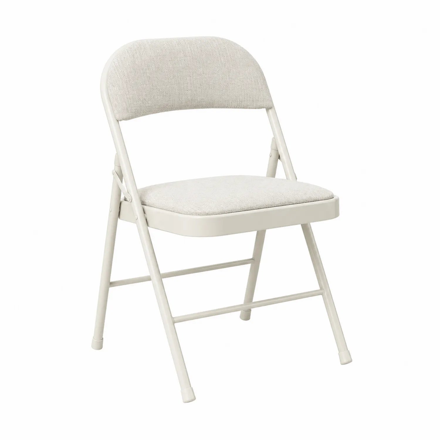Silla plegable de metal y poliéster beige 45x48x80 cm