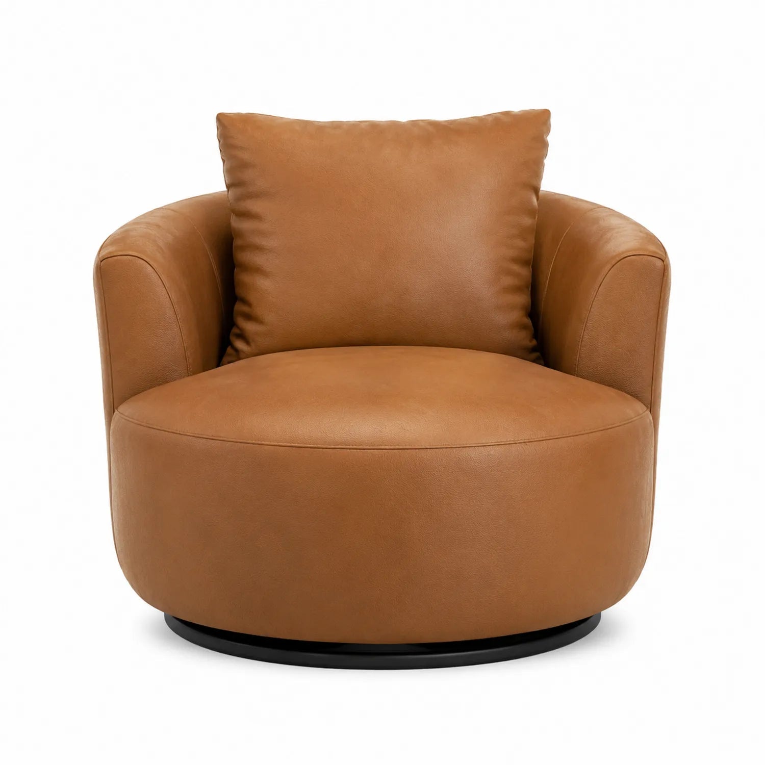 Silla giratoria de cuero sintético marrón 80x100x100 cm