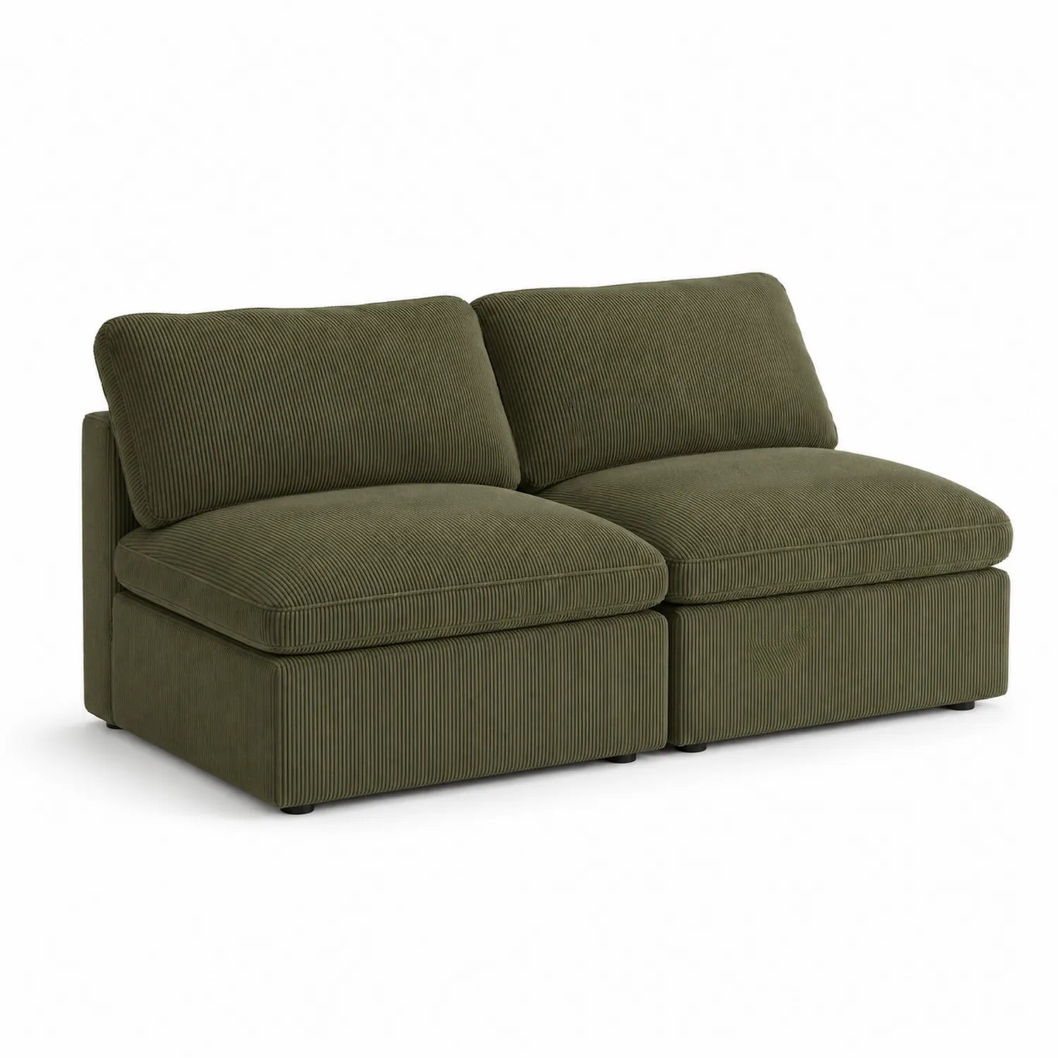 Conjunto de Sofás Modulares de Dos Plazas de Pana Verde