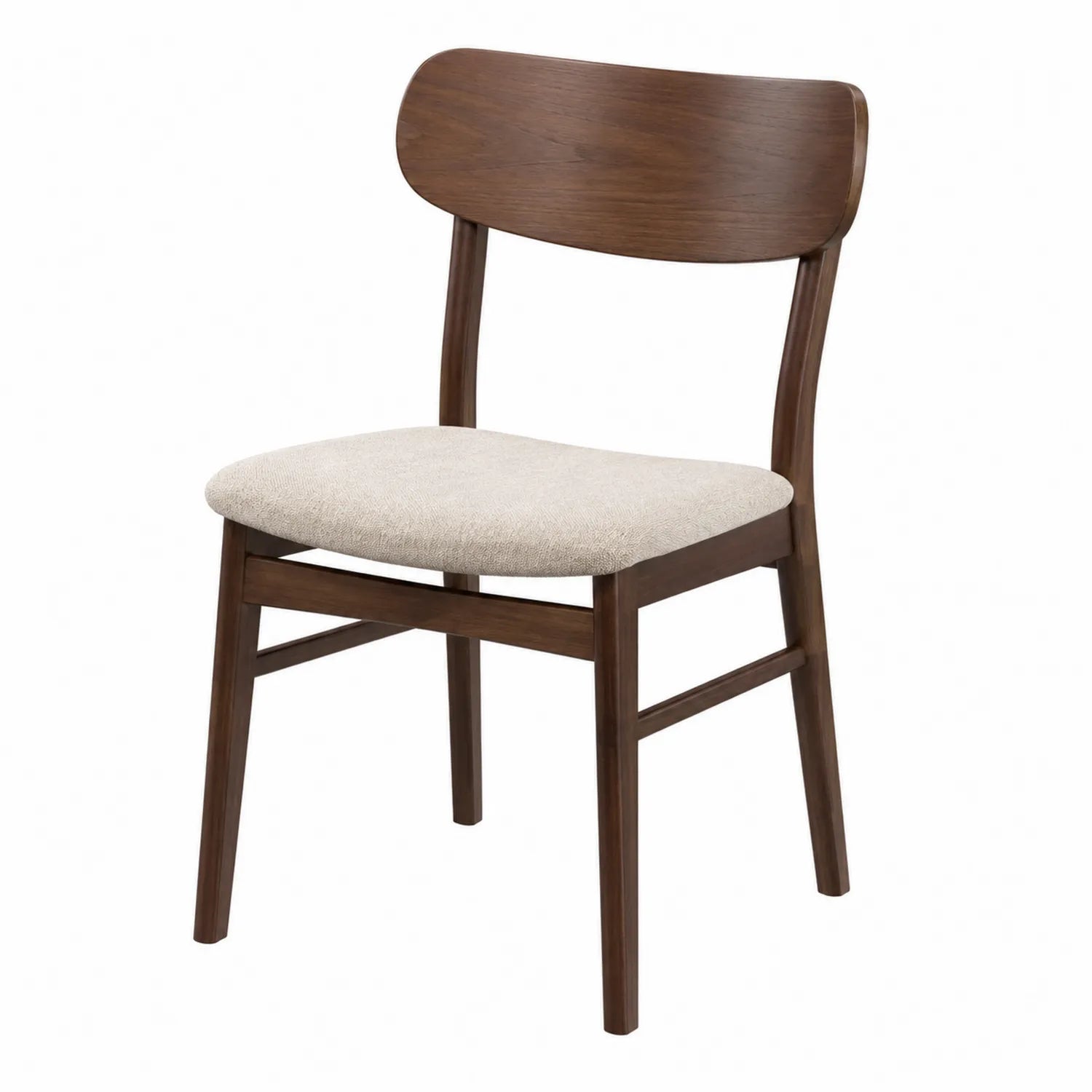 Silla de madera con asiento de poliéster beige