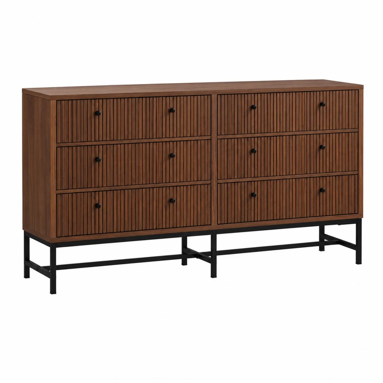 Cómoda de Madera con 8 Cajones Marrón y Negro