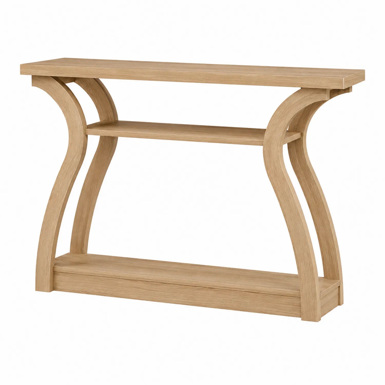 Mesa consola de madera con estante 120x30x80 cm