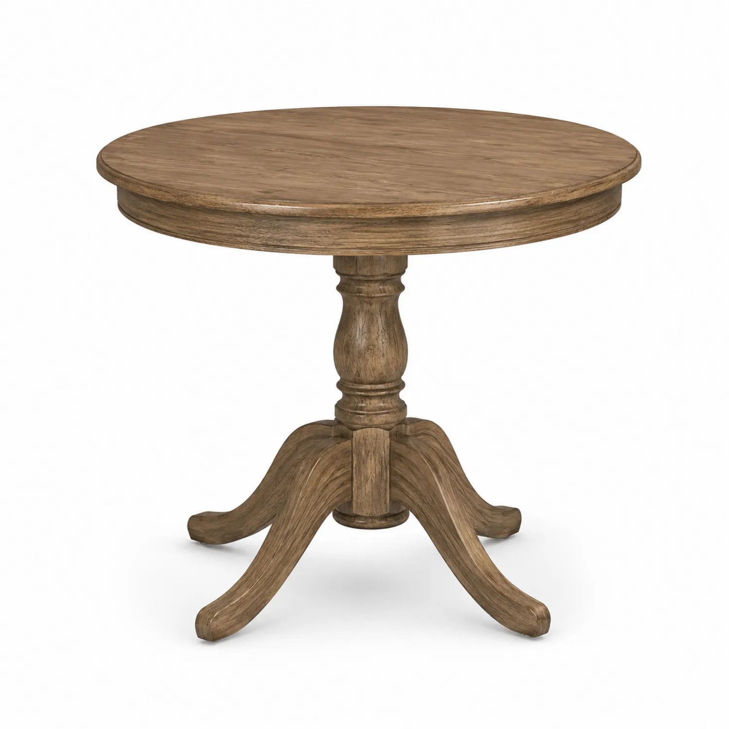 Mesa de comedor redonda de madera de roble