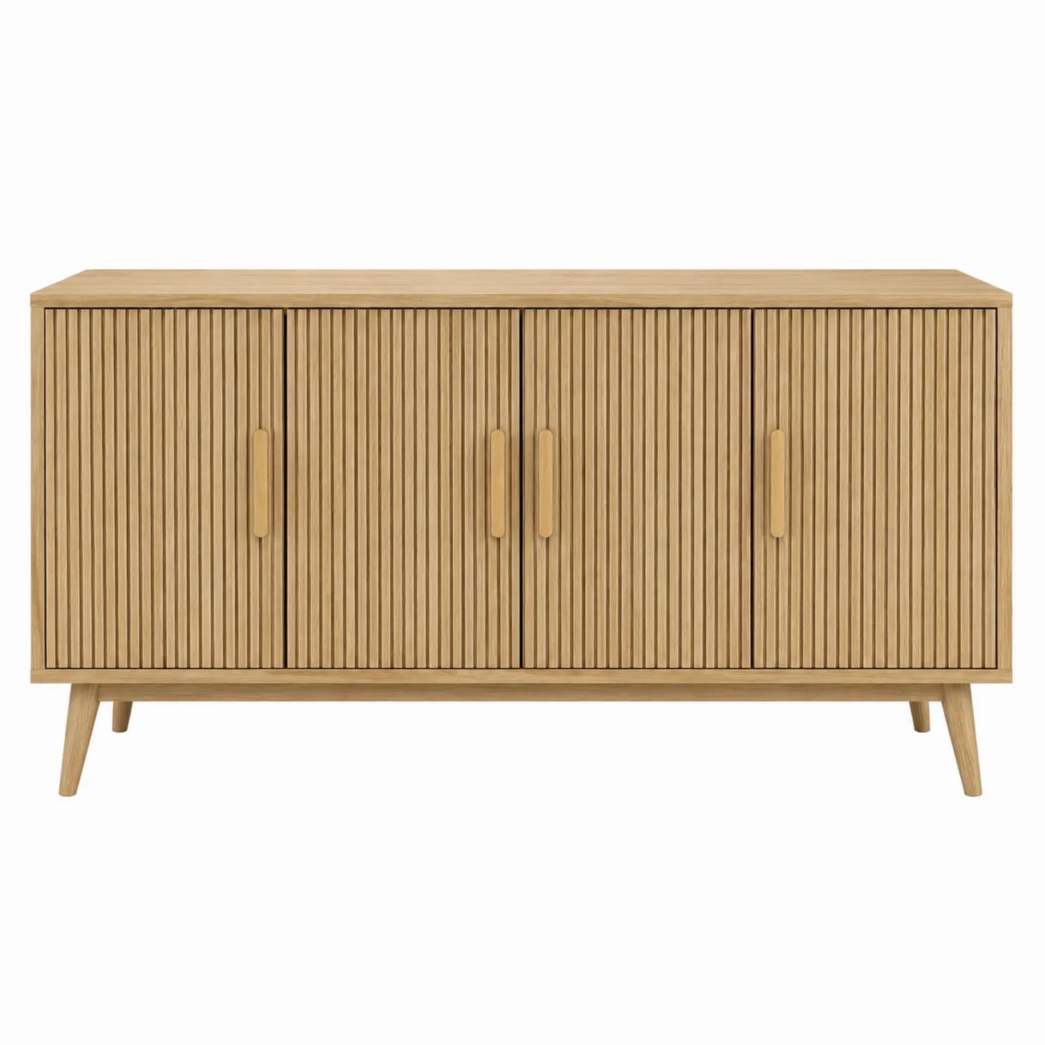 Aparador de Madera de Roble con 4 Puertas 160x40x75 cm