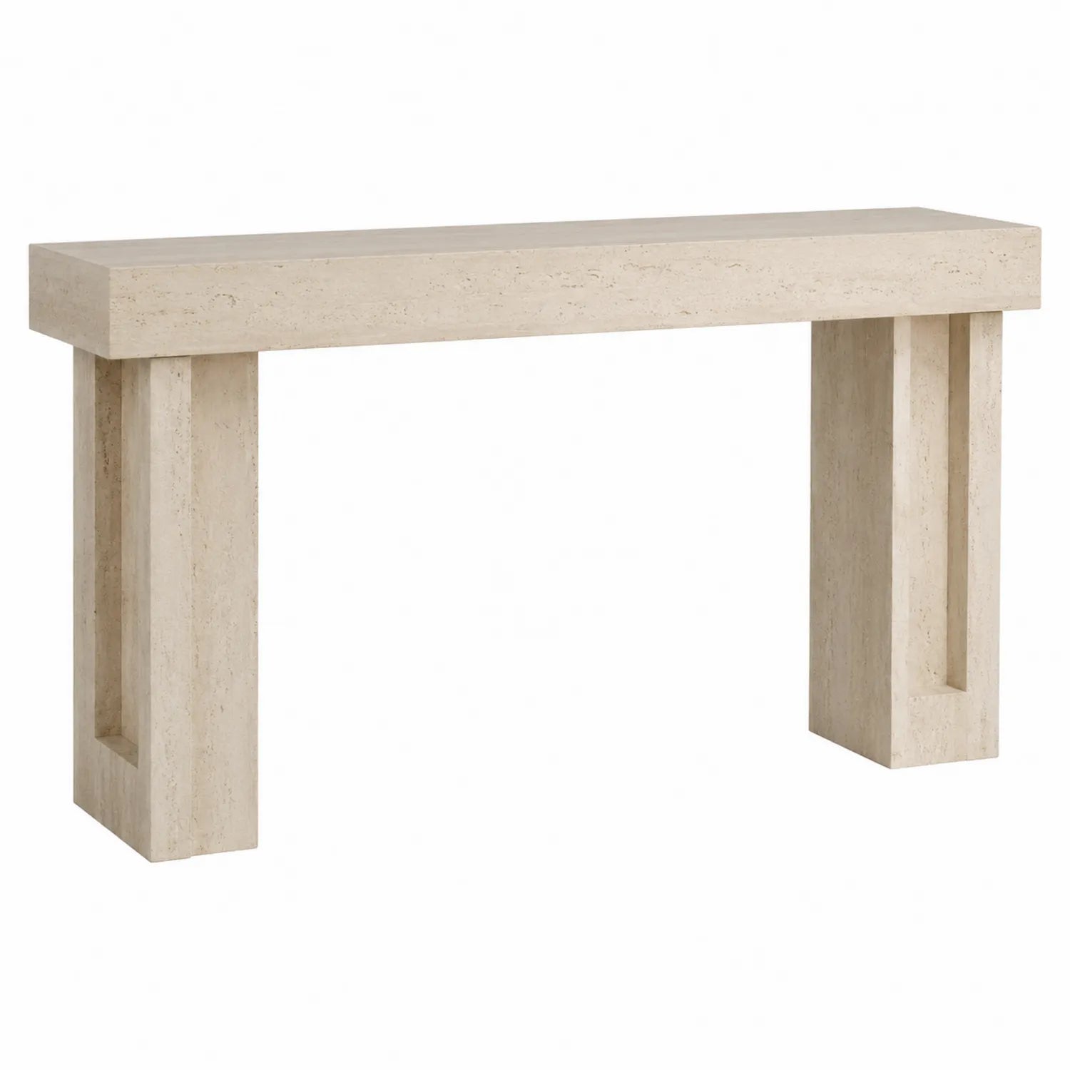 Mesa consola de travertino beige 140x30x80 cm