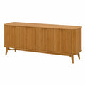 Aparador de Madera Maciza Marrón con 4 Puertas 200x45x75 cm