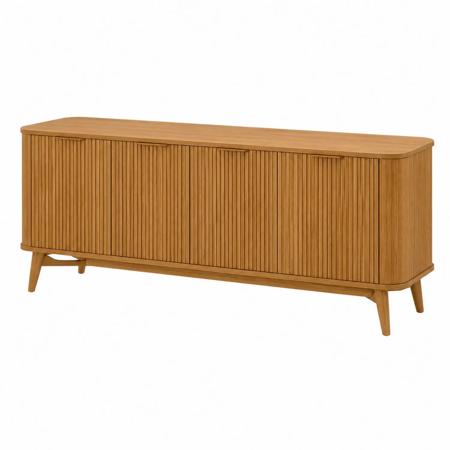 Aparador de Madera Maciza Marrón con 4 Puertas 200x45x75 cm