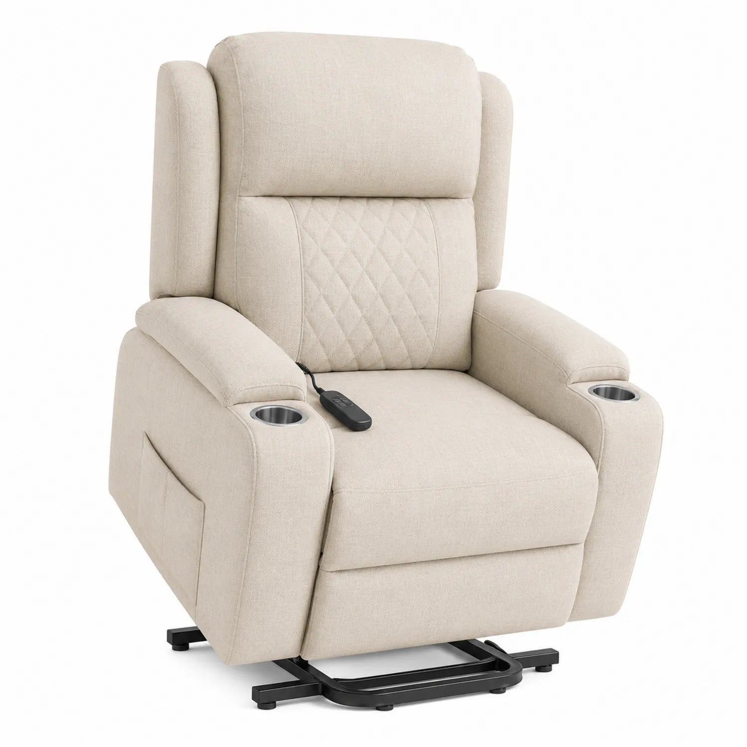 Sofá reclinable de tela con portavasos y control remoto 105x85x90 cm