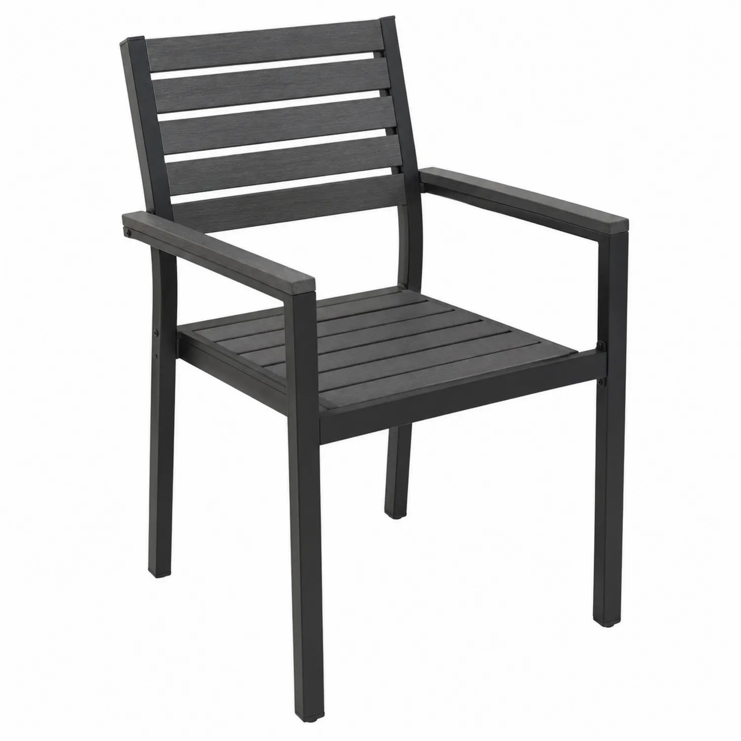 Silla de Exterior de Aluminio y Polipropileno Negro