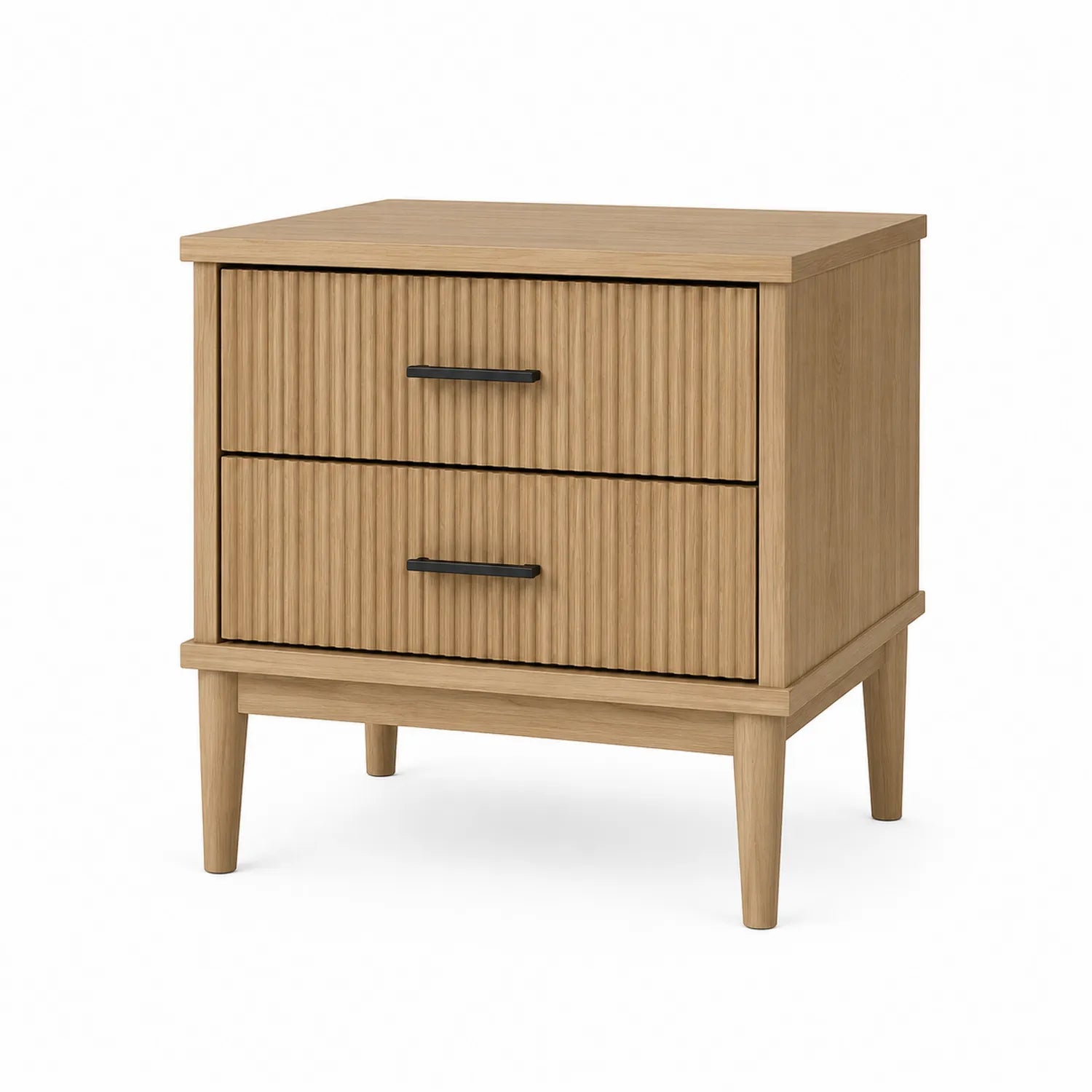Mesita de noche de madera con dos cajones de 54x40x60 cm