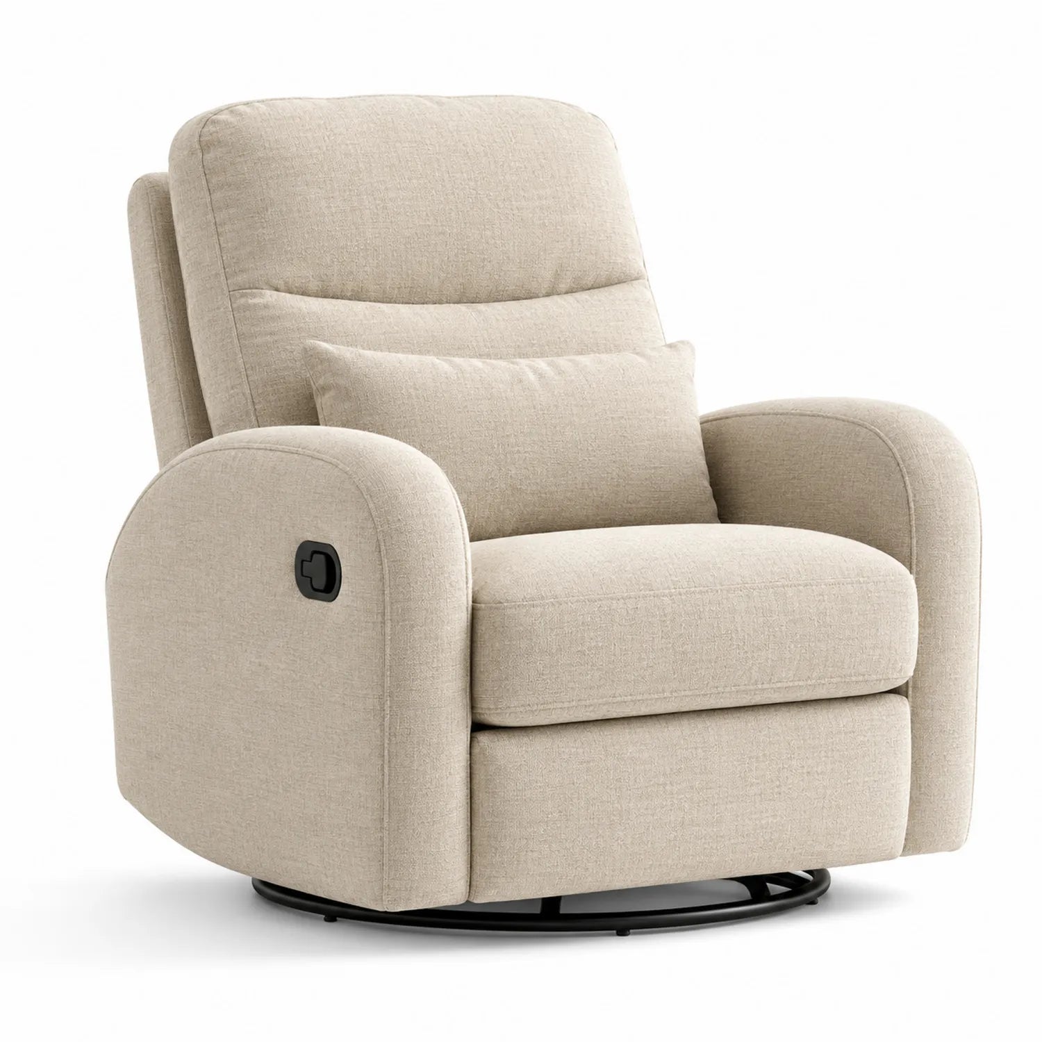 Sillón reclinable giratorio de poliéster beige