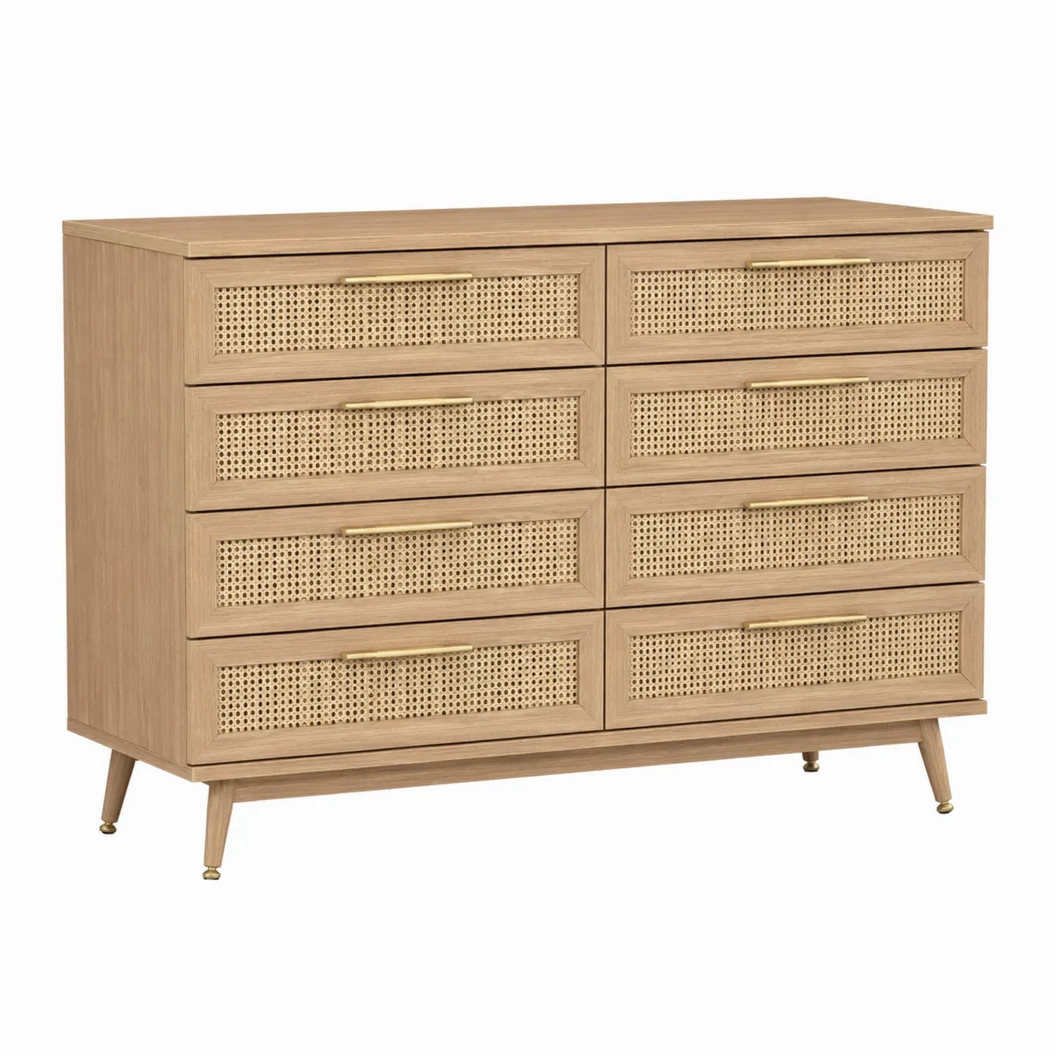 Cajonera de madera con 8 cajones de ratán